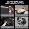 A set of fuel injector testers and cleaners used to diagnose and solve various engine problems like stuck injectors, incomple