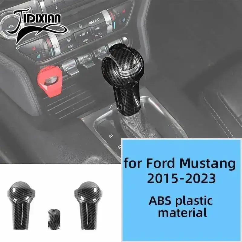 Carbon fiber ABS plastic material for Ford Mustang 2015-2023 interior decoration kit