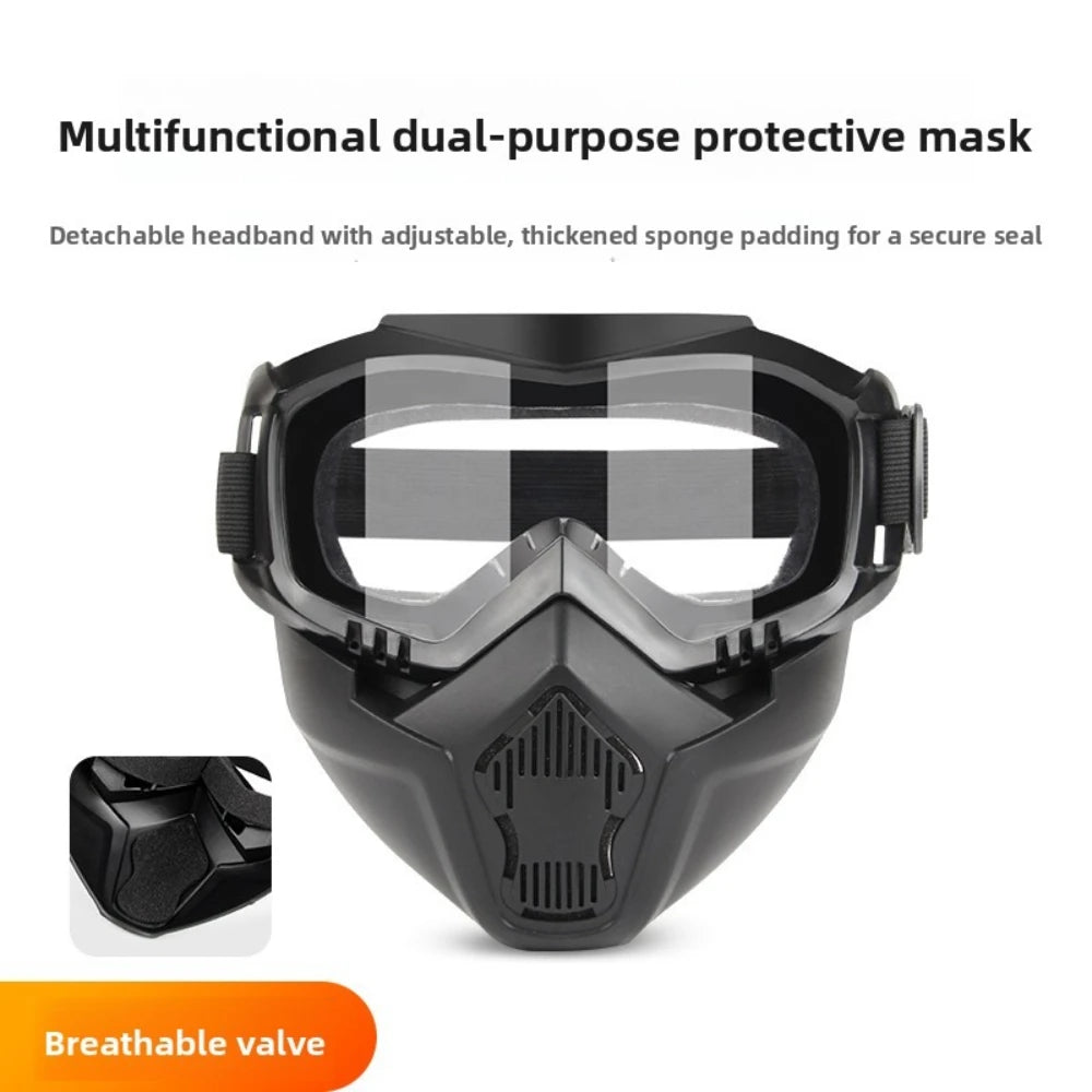 Black multifunctional dual-purpose protective mask with a breathable valve and checkered design