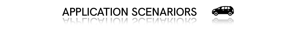 Application scenarios featuring a black car and a license plate frame decoration.