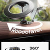 Support de téléphone MagSafe pour voiture, rotatif à 360°, sur une surface en bois avec une flèche indiquant la rotation.