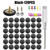 Black interior trim clips and fasteners with screw caps for car roof installation