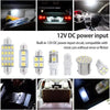 A set of 12V DC power input LED car interior bulbs and a related circuit component.