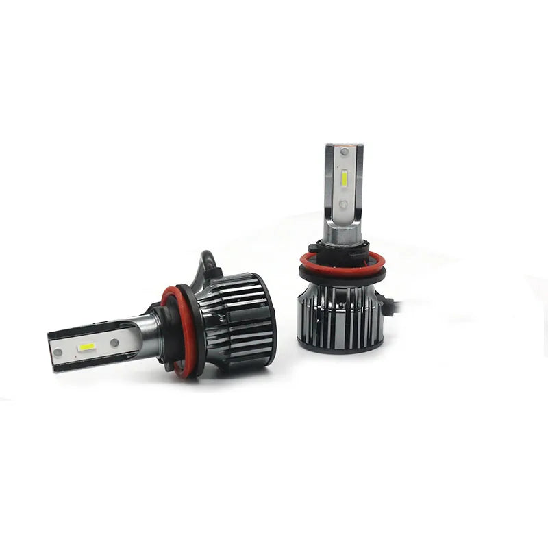 High-intensity lemon green fog light bulb for car headlights with a silver housing and black base.