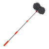 A telescopic car washing mop set featuring a long handle and a black double brush head.