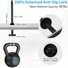 A black nylon cable tie with a locking mechanism and a weight capacity of 40 lbs.