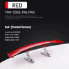 A red carbon fiber rear car spoiler wing with metallic mounting hardware.