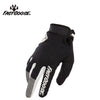 Gants de moto FastGoose noirs avec design à cinq doigts sur fond blanc.