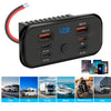 Black universal DC car charger adapter with multiple output ports for vehicles