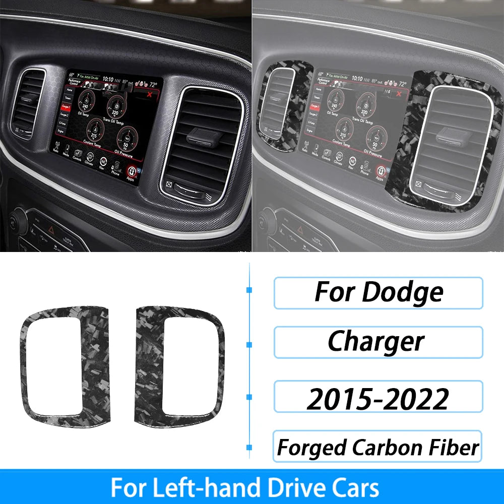 Pegatinas de moldura de fibra de carbono forjada para Dodge Charger de mano izquierda