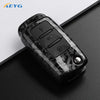 Carbon Fiber Car Key Case Cover for VW, Skoda, and Audi Models