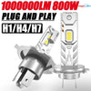 A Zminr Light plug and play LED conversion kit for H1, H4, and H7 car headlights.