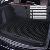Black diamond quilted design car trunk mat with neat stitching detail