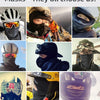 A collage of people wearing various masks and helmets for cold weather sports.