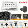 A collection of universal auto fastener clips for trim and body repair in various sizes and materials.