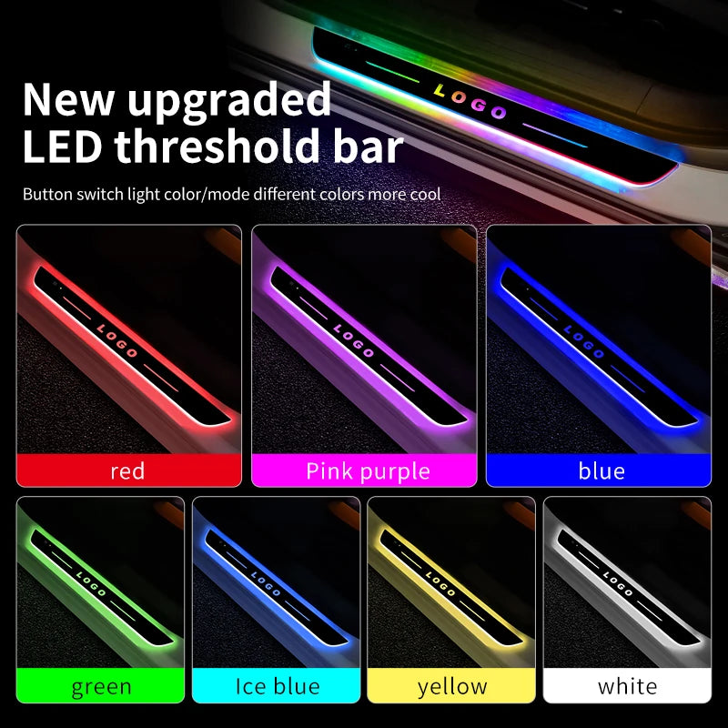 A set of LED threshold bars in various colors including red, pink purple, blue, green, ice blue, yellow, and white.