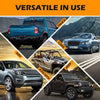 A collage showing various vehicles including a truck, car, SUV, and Jeep demonstrating the versatile use of an automotive whe