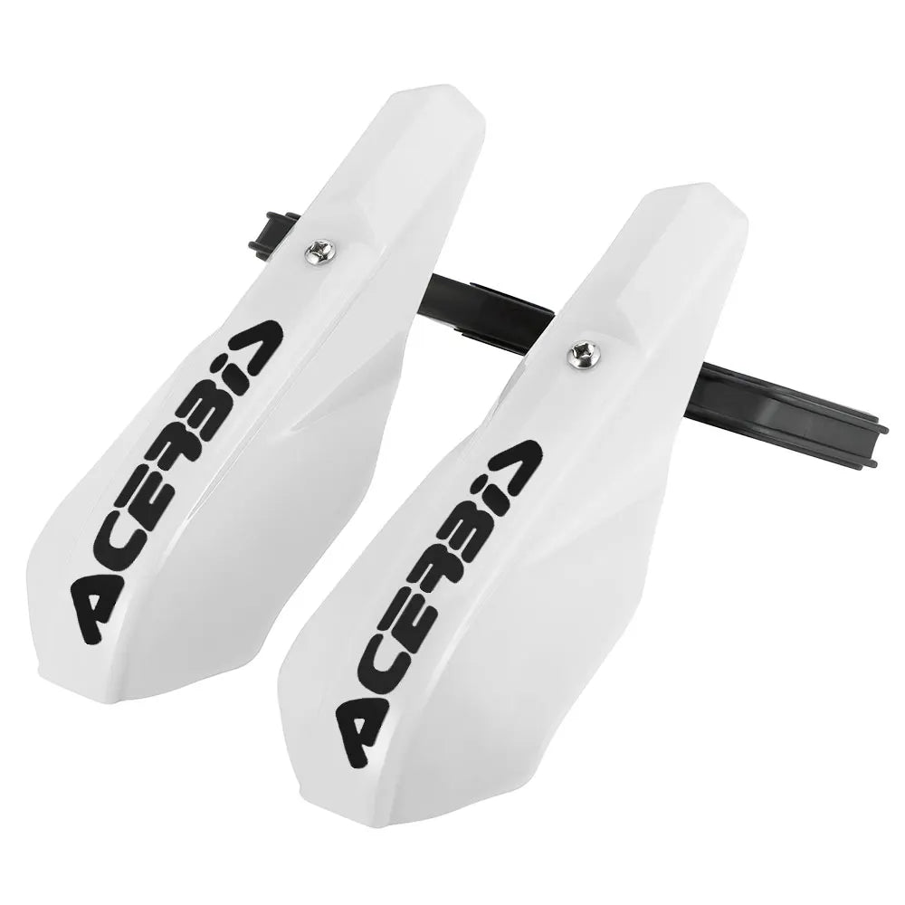 Kit de protection universel pour guidon de moto blanc avec quincaillerie de montage noire