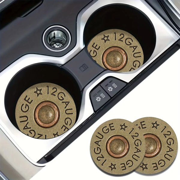 Vista cercana de una alfombrilla para vaso de coche con múltiples manómetros y un pequeño componente electrónico.