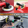A multi-scenario application of a 5-piece wool polishing pad set for auto detailing on various surfaces.