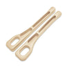 A pair of beige universal car seat gap filler strips.