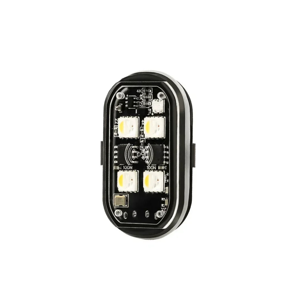 A black multi-mode RGB strobe warning light module with multiple LED indicators.