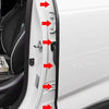Diagram showing the location of door seals and weatherproofing strips on a car front door.
