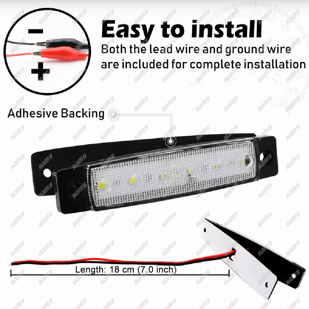 قضيب إضاءة LED أسود بعدسة شفافة مع الأسلاك المرفقة