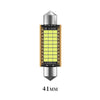 Ampoule feston LED argentée canbus avec motif en grille jaune et dimension de 41 mm.