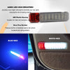 Close-up view of a white and red LED interior door panel light assembly for large SUVs