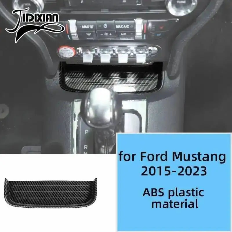 Black carbon fiber ABS plastic material for Ford Mustang 2015-2023 interior decoration