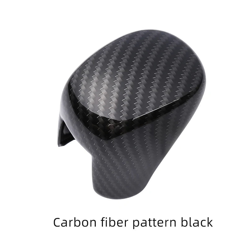 Black carbon fiber pattern ABS interior knob gear protection cover for Honda vehicles