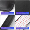 Premium leather knee pads for car driving showing sewing technique and installation details