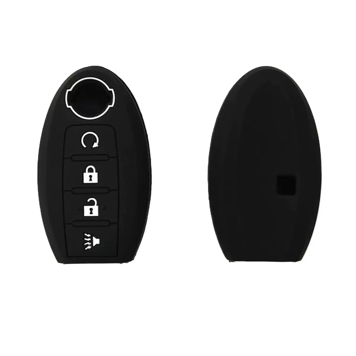 Black silicone cover for a universal car key fob, showing the internal components.