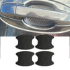 Set of four black carbon fiber door handle protection film pads for automotive use