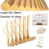 A collection of brass round rods of various lengths and diameters used for DIY craft and jewelry making.