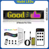 A 2-in-1 LED Matrix Panel light displaying the word Good and a thumbs up, shown with an accompanying smartphone.
