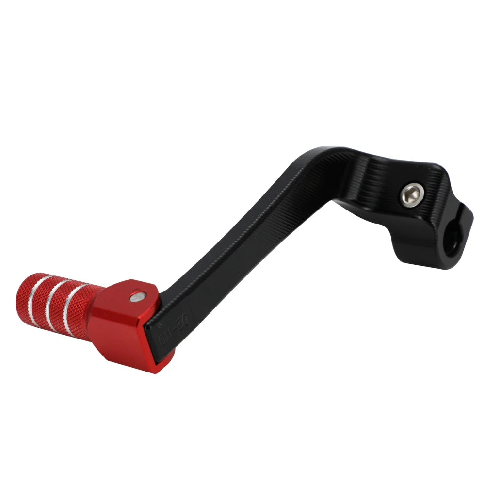 Black and red CNC foldable aluminum gear shift lever for Honda CRF110F and Yamaha TTR110E motorcycles