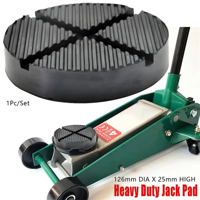 Heavy Duty Jack Pad a green and black protective pad for car jack point protection