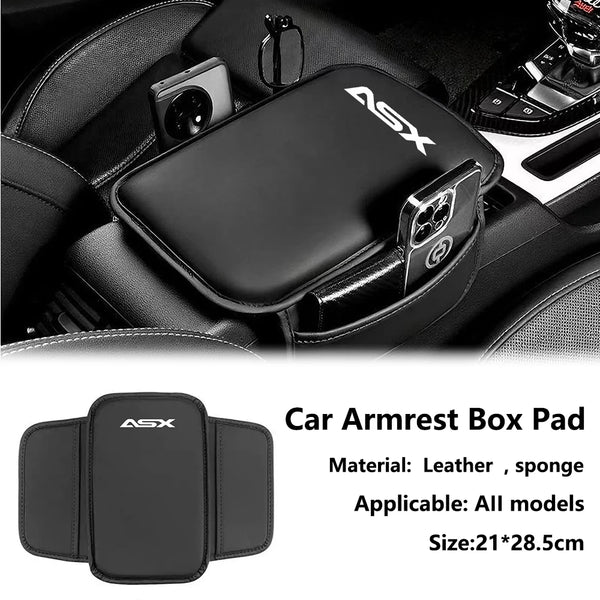 Black leather sponge car armrest box pad for all models