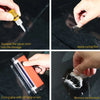 Step-by-step guide showing how to use a Universal Car Glass Crack Repair Kit to apply resin and cure the repair film
