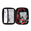 A black storage pouch containing a fuel injector tester and cleaner tool with four pulse modes and various tools.