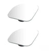 A white 360° adjustable blind spot car mirror viewed from above.