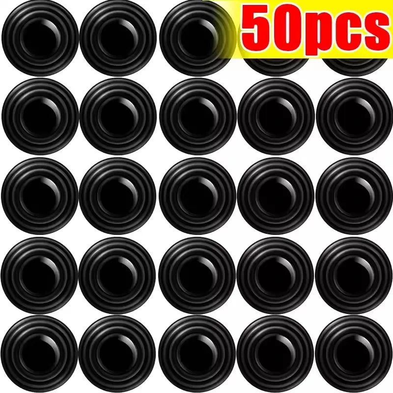 Set of ten black silicone car door shock absorber pads for anti-collision bumpers