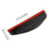Black universal car rearview mirror rain and dust visors with measurements shown.