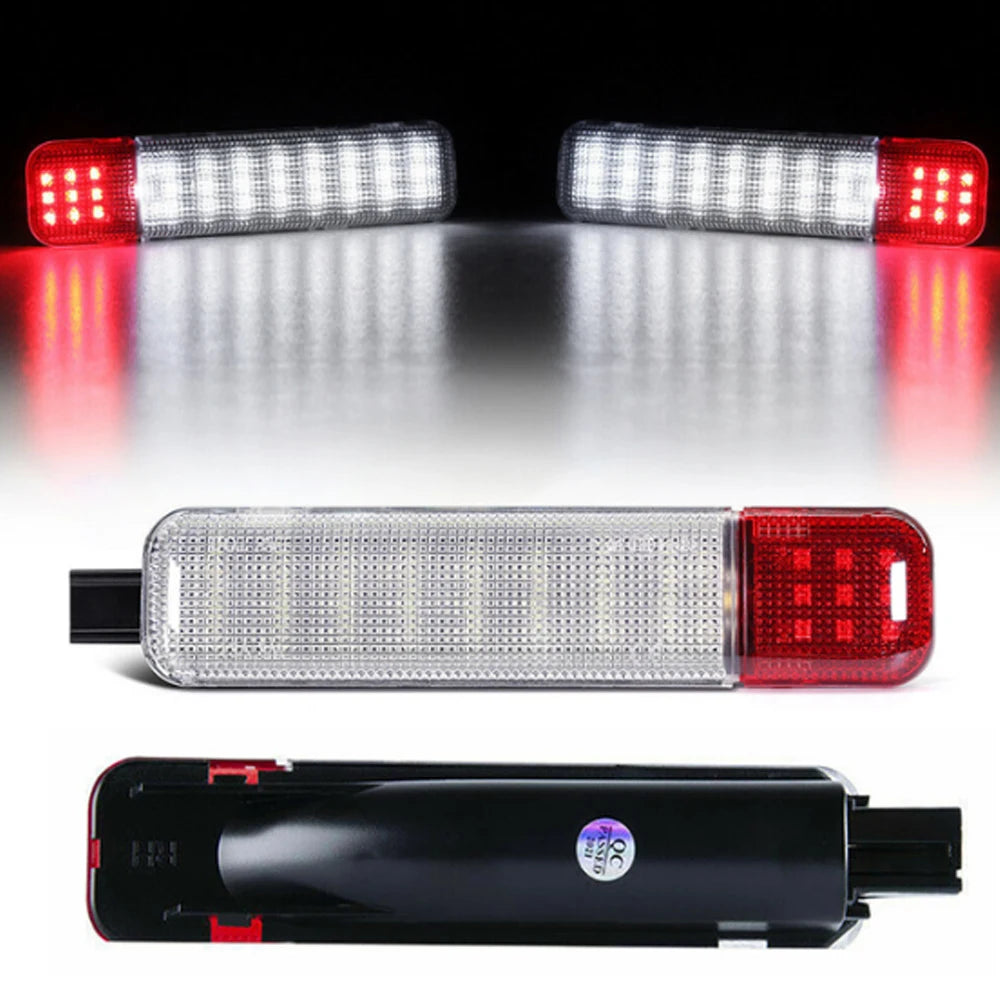 A set of universal LED interior door panel lights for large SUVs, shown in various forms including strips and a complete unit
