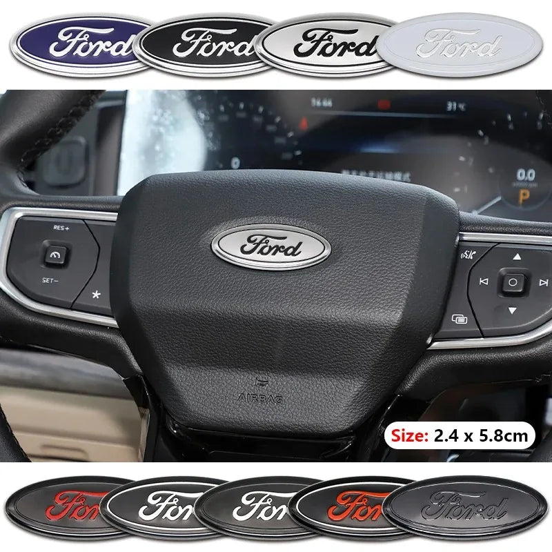 Schwarzer Kohlefaser-Lenkrad-Ziersticker für Ford und andere Modelle