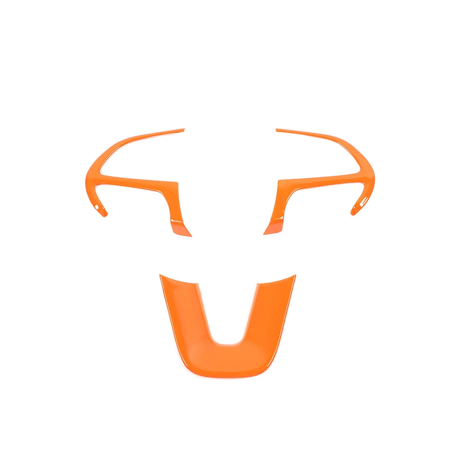 Orange universal car steering wheel decoration cover.