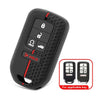 Black silicone car key cover with three buttons for automotive keys