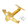 Soporte para matrícula universal de motocicleta de color dorado con bracket y portamarcas.